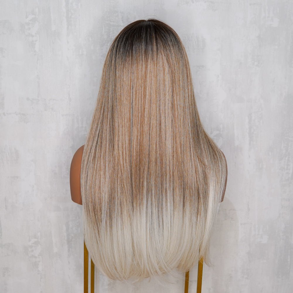 JORDI - Honey Ombre Blonde - Lace Front Wig | Blonde, 22 Inch, T-Part Lace Front, Synthetic Hair | Milk & Honey Wigs