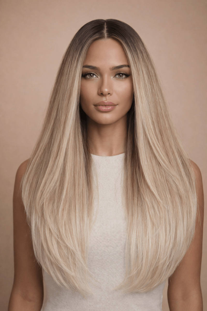 JORDI - Honey Ombre Blonde - Lace Front Wig | Blonde, 22 Inch, T-Part Lace Front, Synthetic Hair | Milk & Honey Wigs