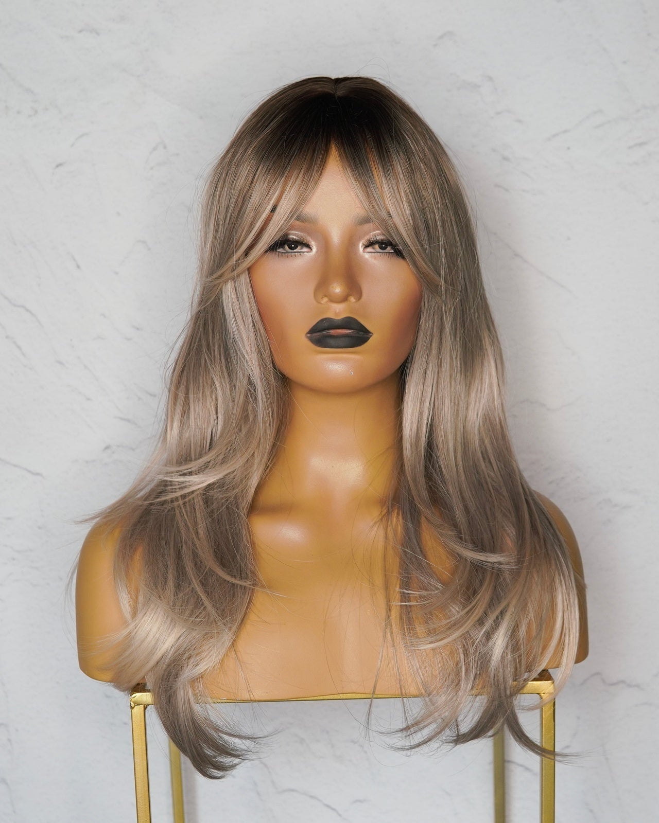 JOSIE Ombre Ash Blonde Fringe Wig - Milk & Honey Wigs