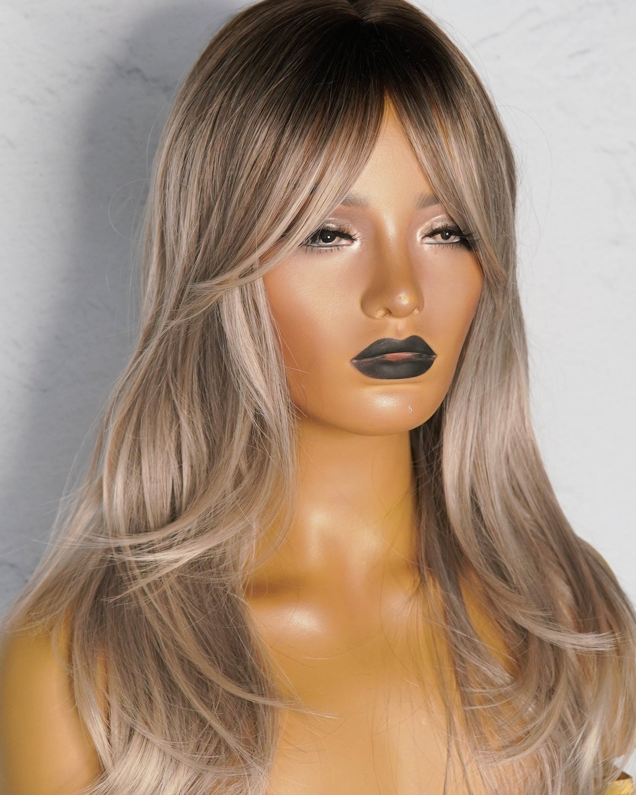 JOSIE Ombre Ash Blonde Fringe Wig - Milk & Honey Wigs