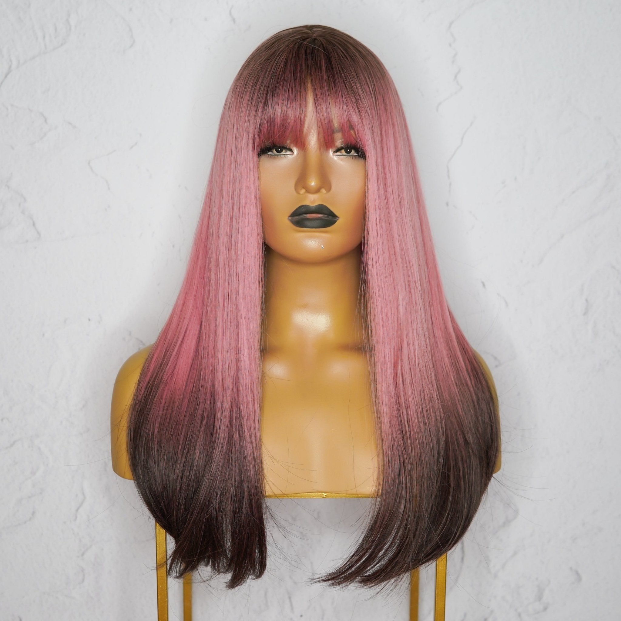 KAIA Ombre Pink Fringe Wig - Milk & Honey Wigs