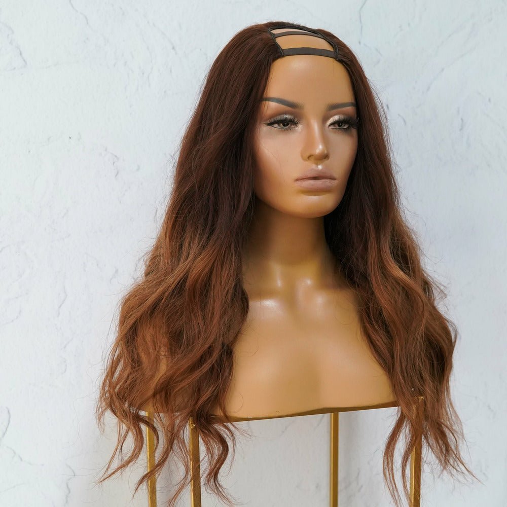 KATIE Ombre Brown Human Hair U Part Wig 20" ** READY TO SHIP ** - Milk & Honey Wigs