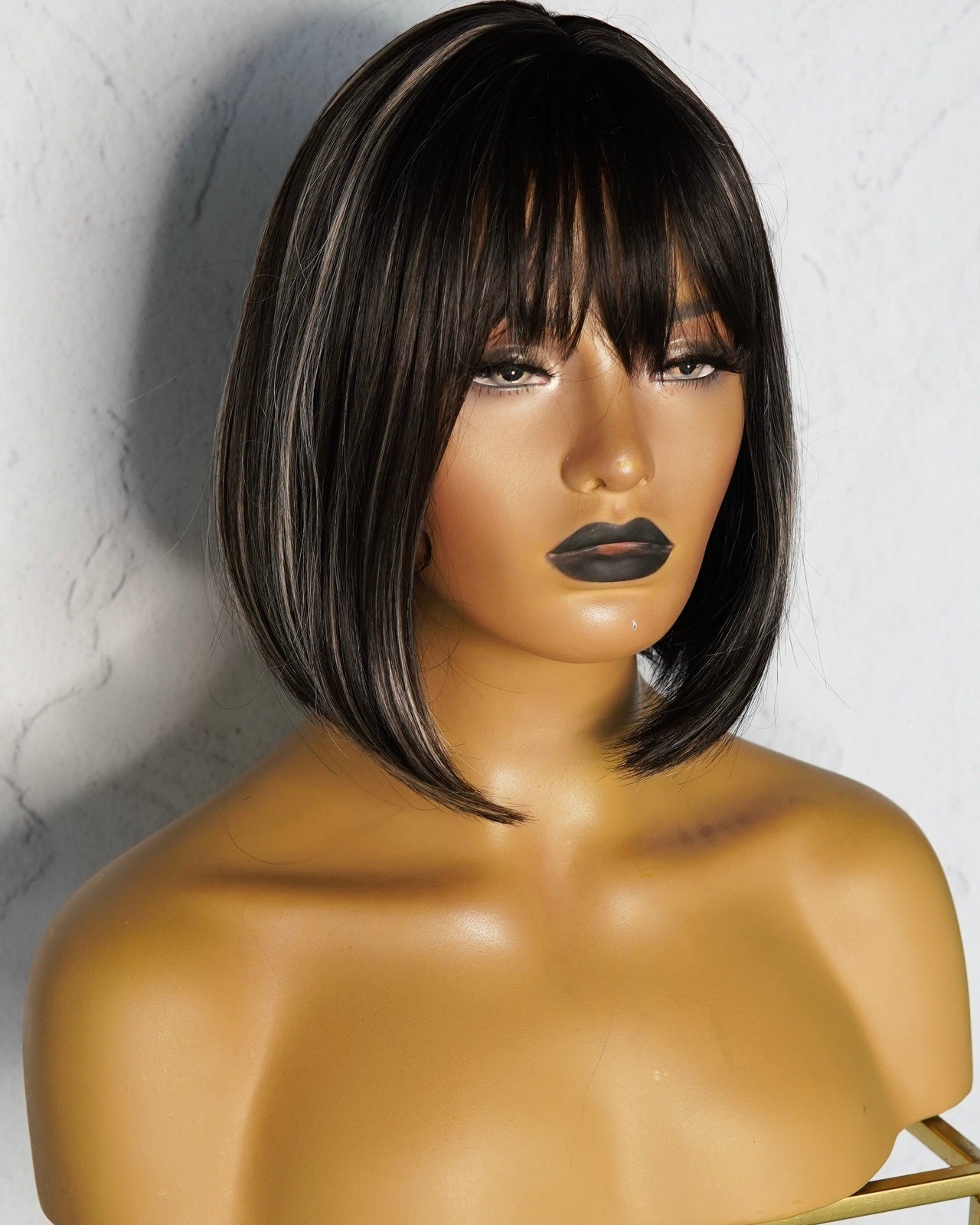 KIKI Black Highlights Fringe Wig - Milk & Honey Wigs