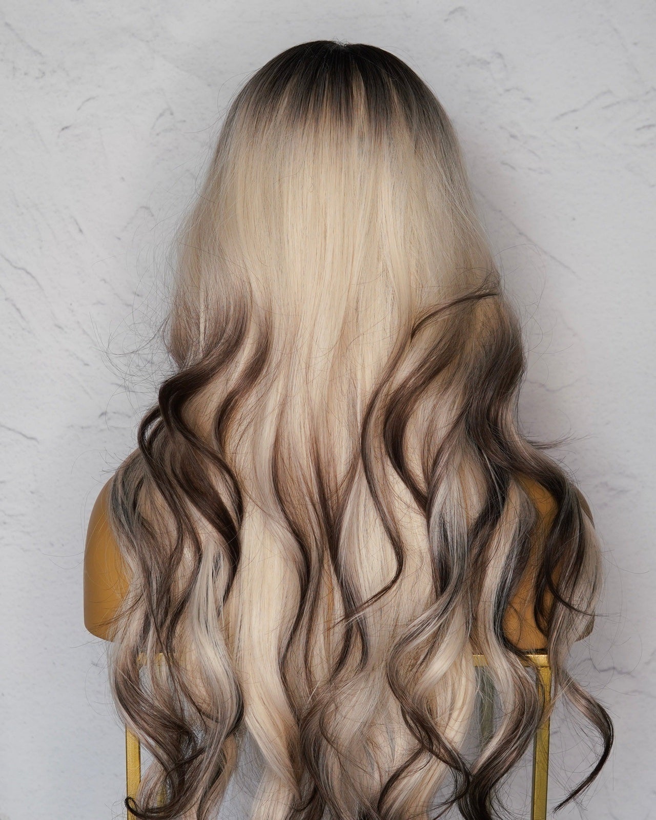 KINSLEY Blonde to Dark Brown Ombre Fringe Wig - Milk & Honey Wigs