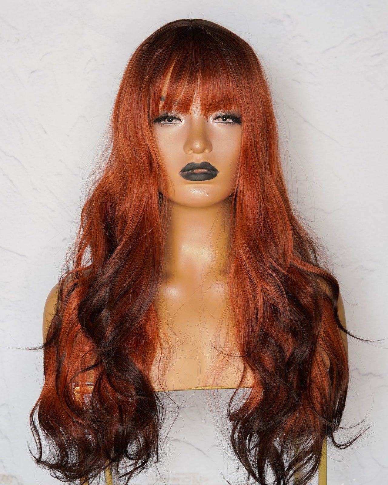 KINSLEY Ombre Red Fringe Wig - Milk & Honey Wigs