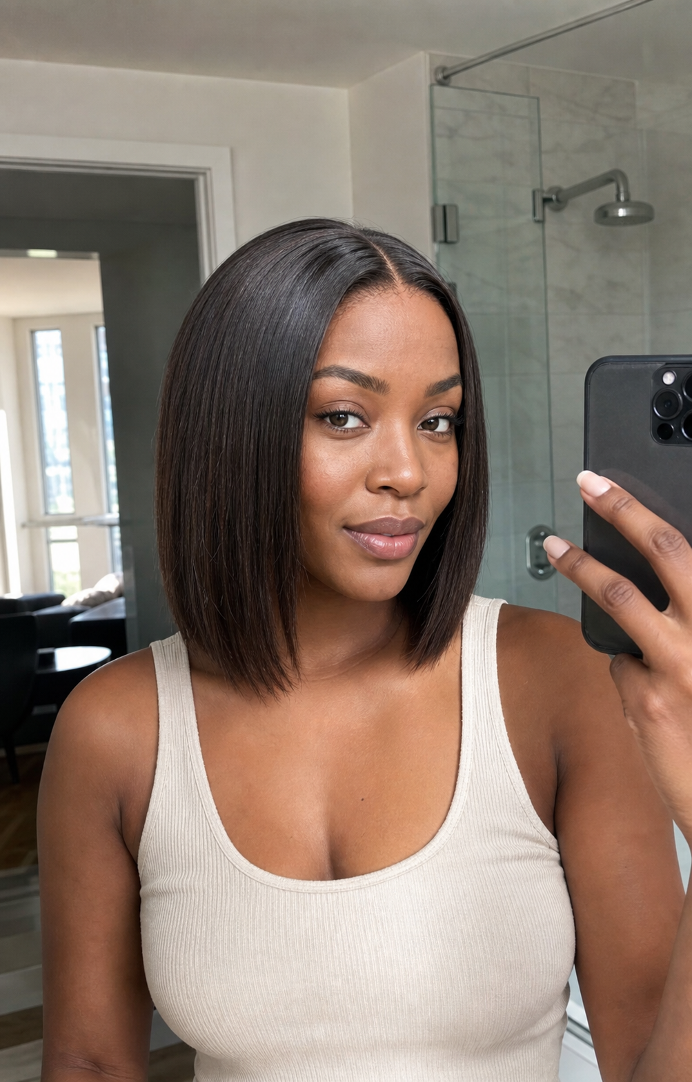KYLE darkest brown human hair lace front bob wig | Milk & Honey Wigs