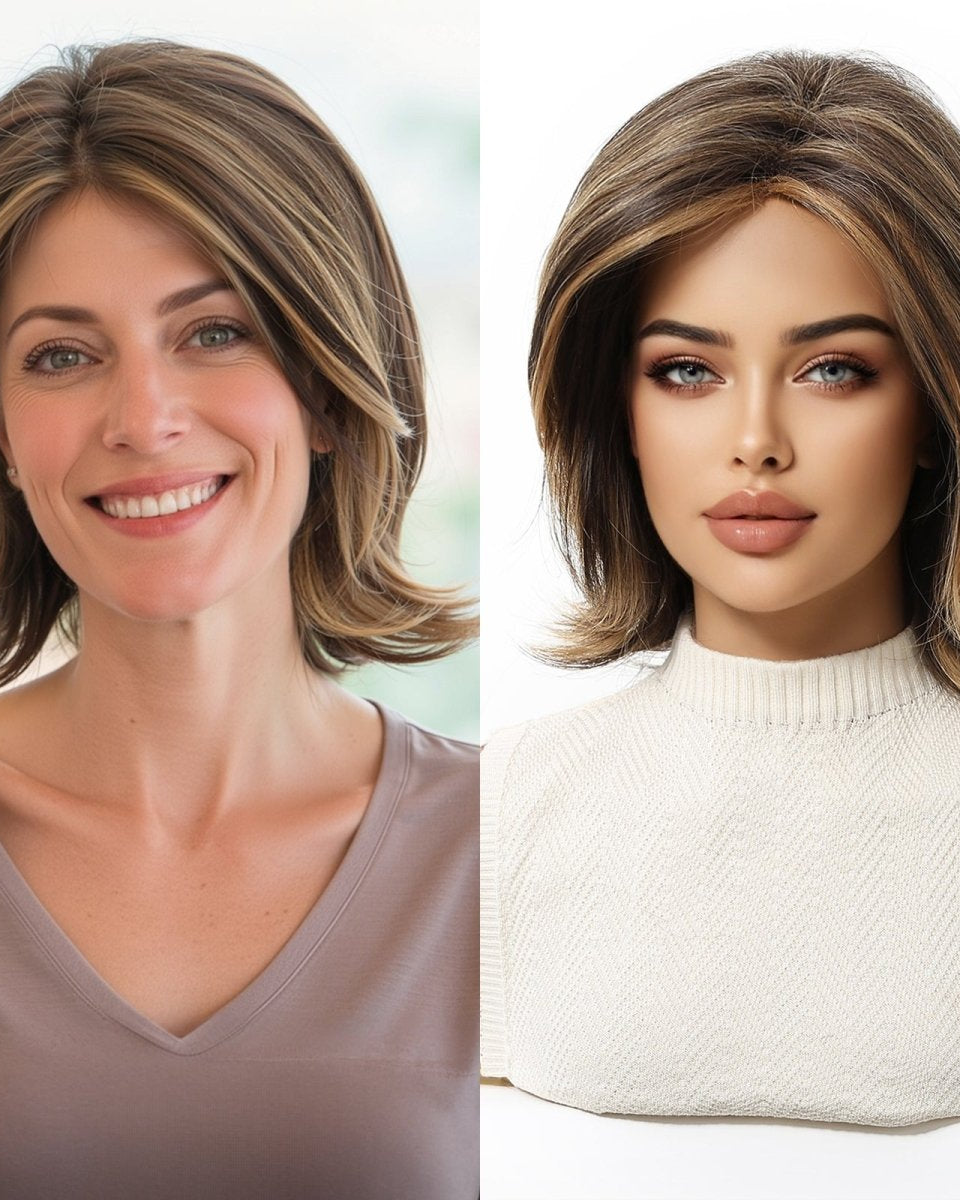 layered bob with highlights Wig - MARKETPLACE - Milk & Honey Wigs