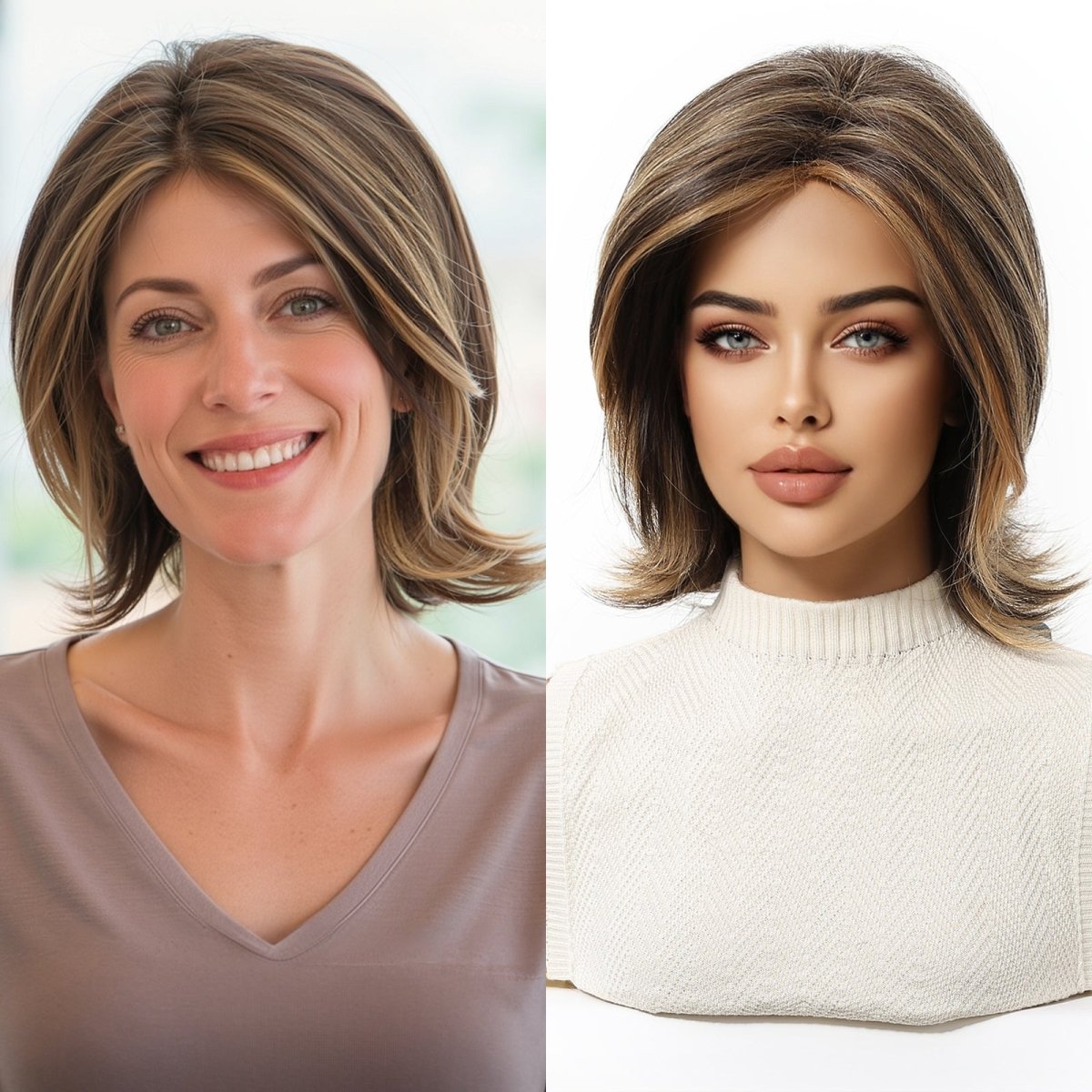 layered bob with highlights Wig - MARKETPLACE - Milk & Honey Wigs