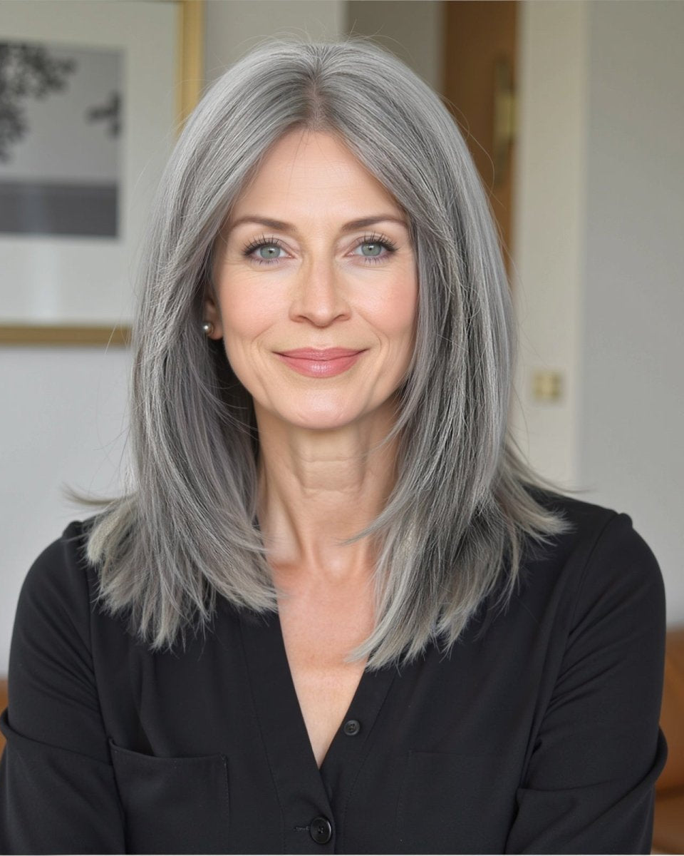 layered Natural Gray Wig - MARKETPLACE - Milk & Honey Wigs