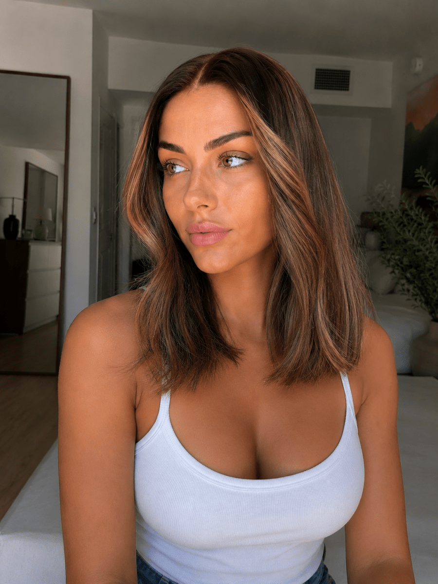 LISA - Brown Ombre - Human Hair Wig - Milk & Honey Wigs