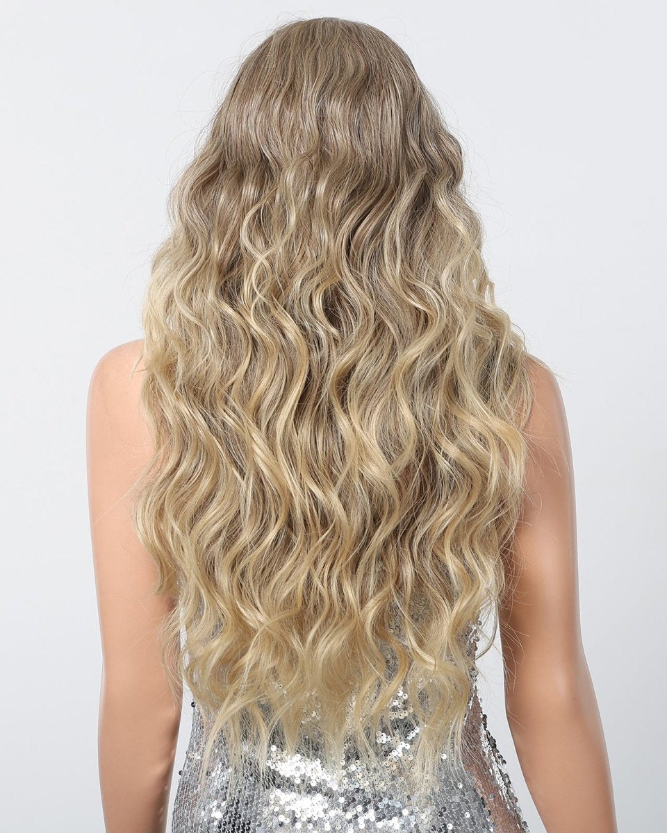 Long Natural Brown Synthetic Curly Wig - MARKETPLACE - Milk & Honey Wigs