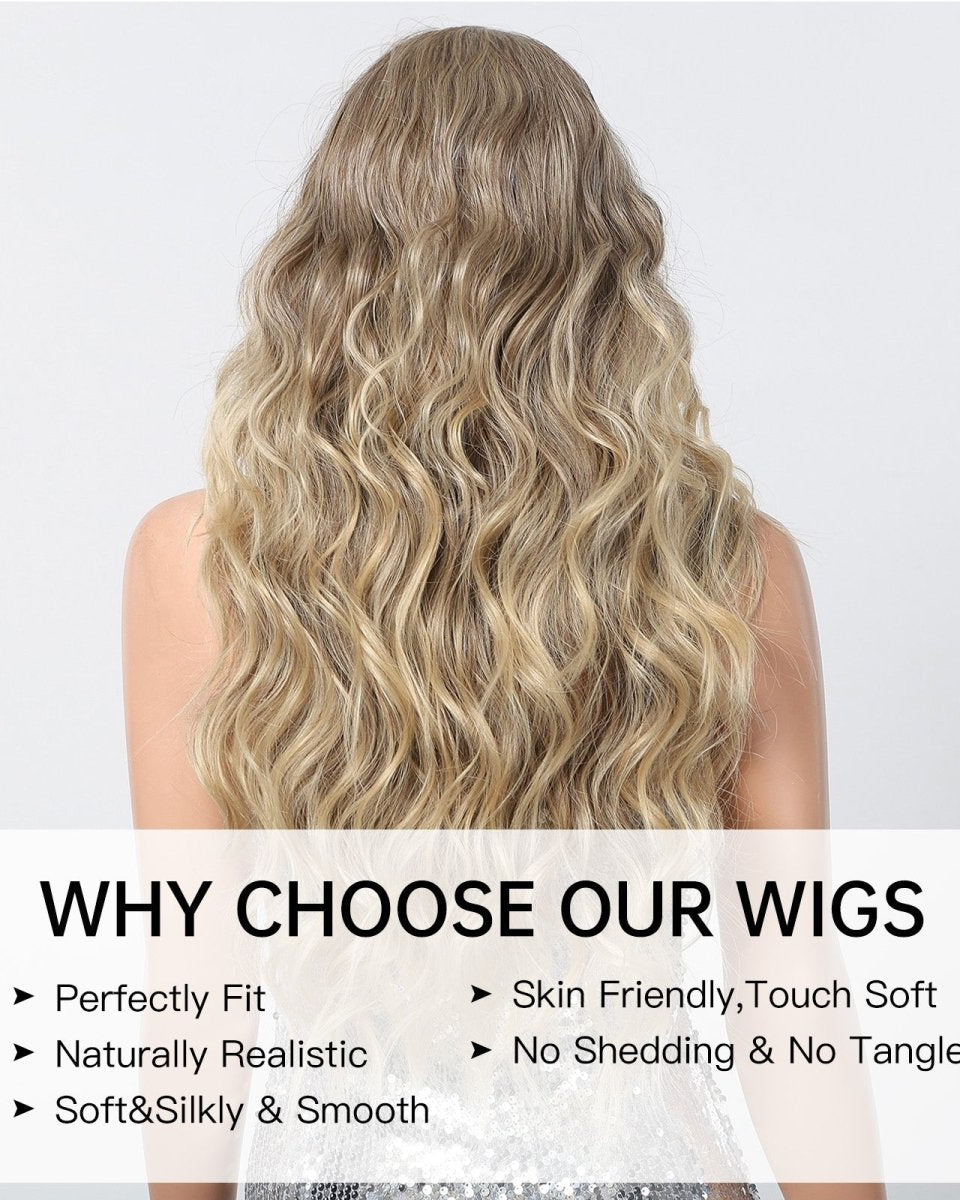 Long Natural Brown Synthetic Curly Wig - MARKETPLACE - Milk & Honey Wigs