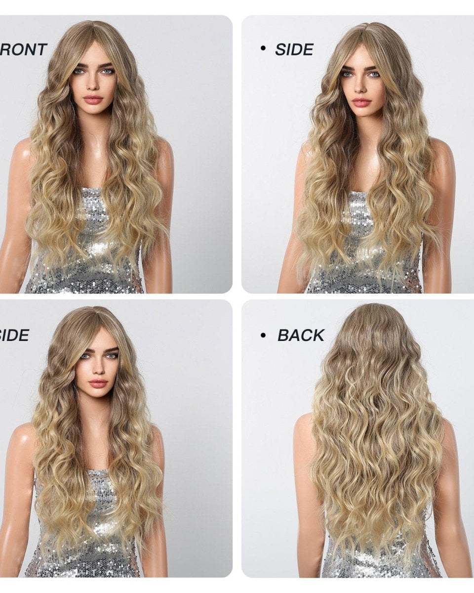 Long Natural Brown Synthetic Curly Wig - MARKETPLACE - Milk & Honey Wigs