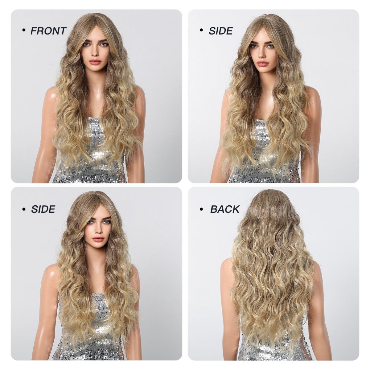 Long Natural Brown Synthetic Curly Wig - MARKETPLACE - Milk & Honey Wigs