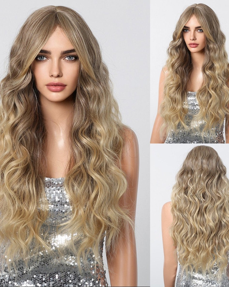 Long Natural Brown Synthetic Curly Wig - MARKETPLACE - Milk & Honey Wigs