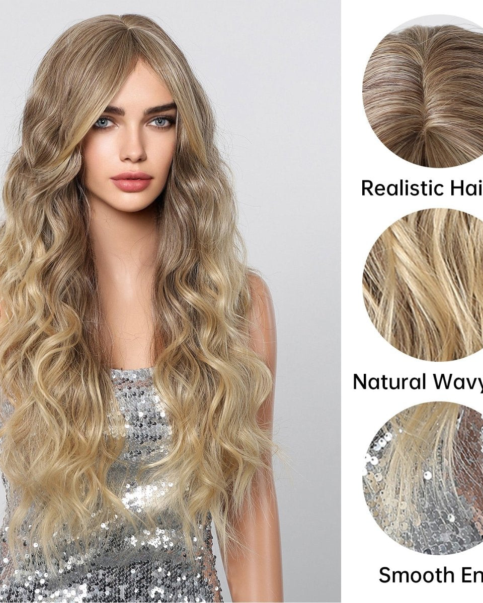 Long Natural Brown Synthetic Curly Wig - MARKETPLACE - Milk & Honey Wigs