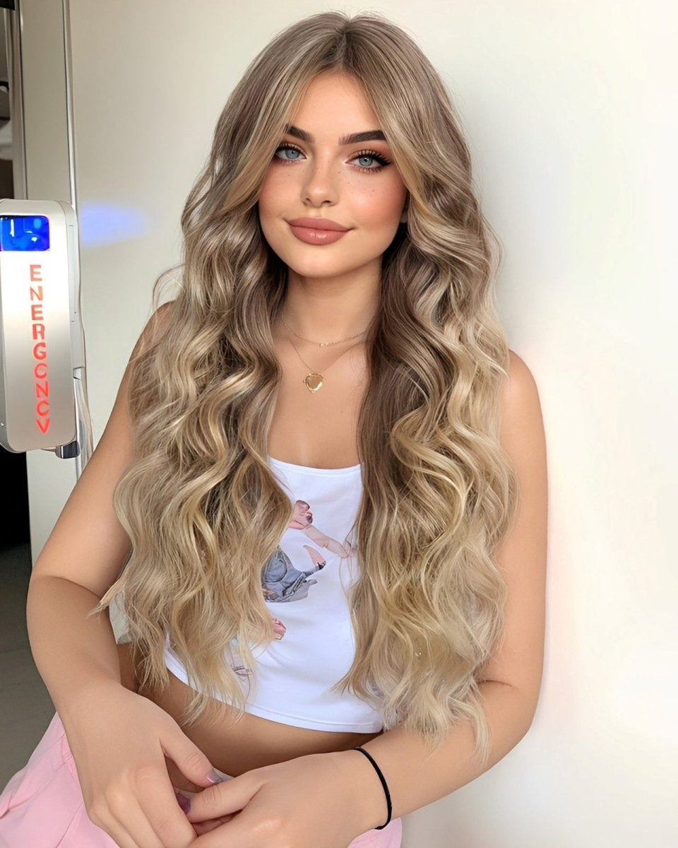 Long Natural Brown Synthetic Curly Wig - MARKETPLACE - Milk & Honey Wigs
