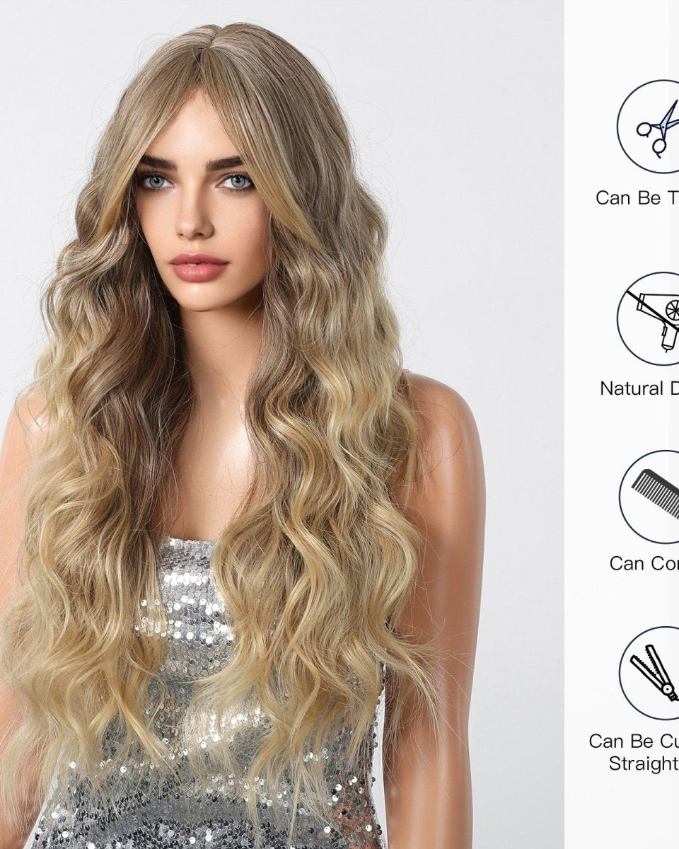 Long Natural Brown Synthetic Curly Wig - MARKETPLACE - Milk & Honey Wigs