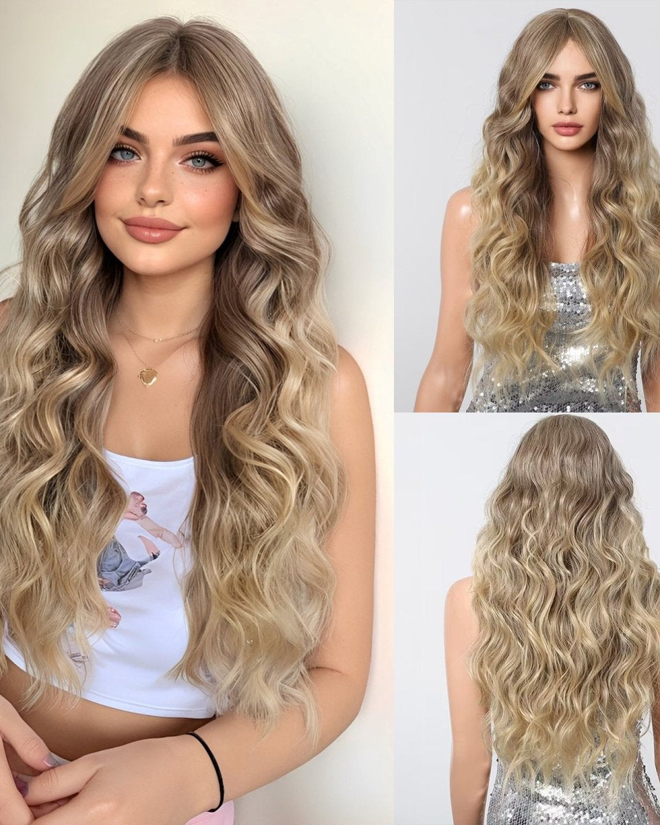 Long Natural Brown Synthetic Curly Wig - MARKETPLACE - Milk & Honey Wigs
