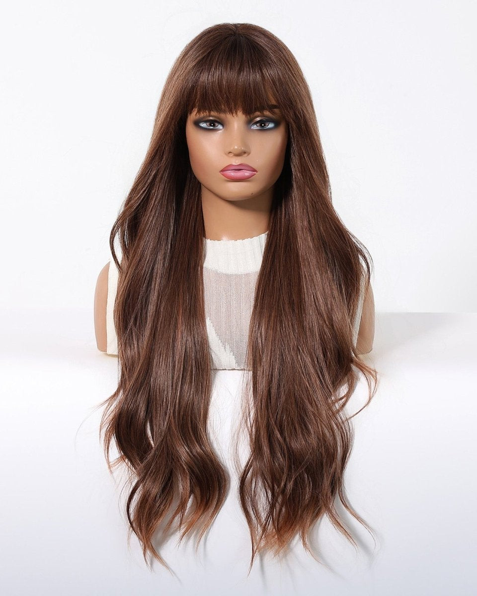 Long Wavy Chestnut Brown Wig - MARKETPLACE - Milk & Honey Wigs