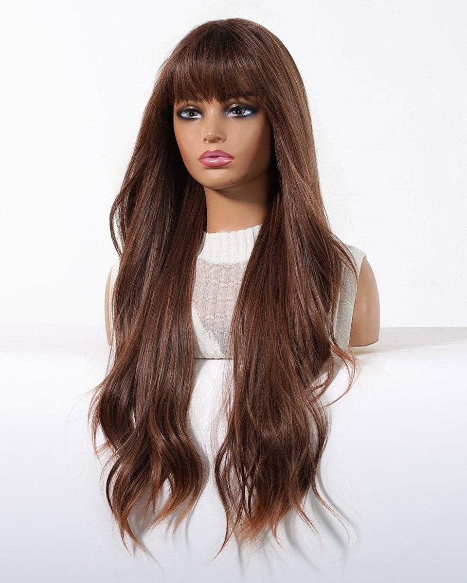 Long Wavy Chestnut Brown Wig - MARKETPLACE - Milk & Honey Wigs