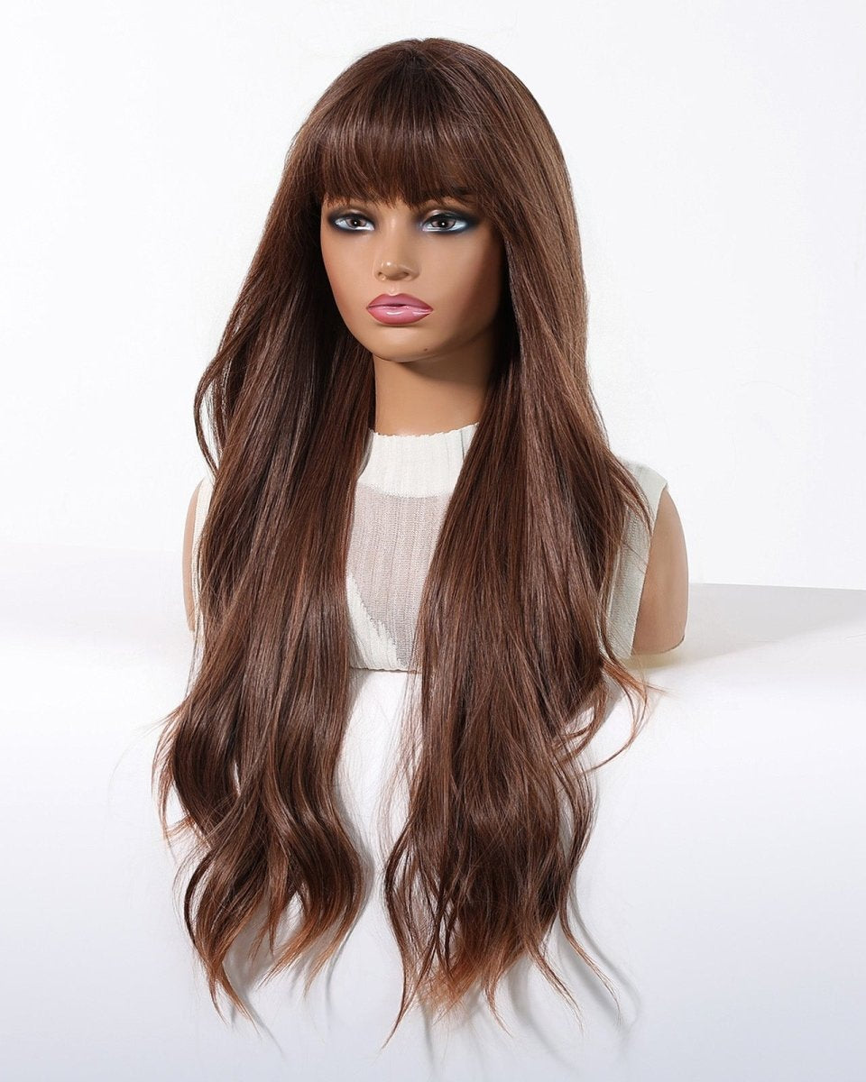 Long Wavy Chestnut Brown Wig - MARKETPLACE - Milk & Honey Wigs