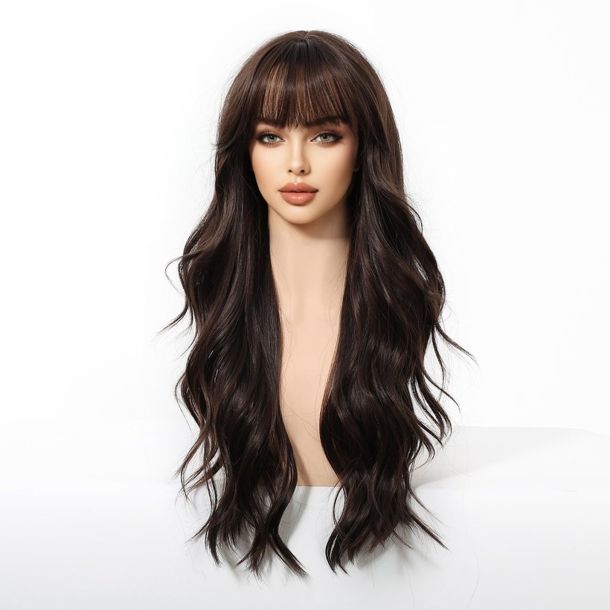Long Wavy Dark Brown Wig - MARKETPLACE - Milk & Honey Wigs