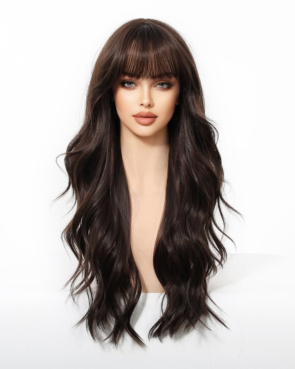Long Wavy Dark Brown Wig - MARKETPLACE - Milk & Honey Wigs