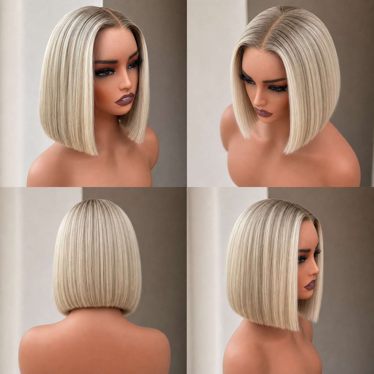 LUCIA 10 INCH BOB - Lived In Blonde - Human Hair Wig