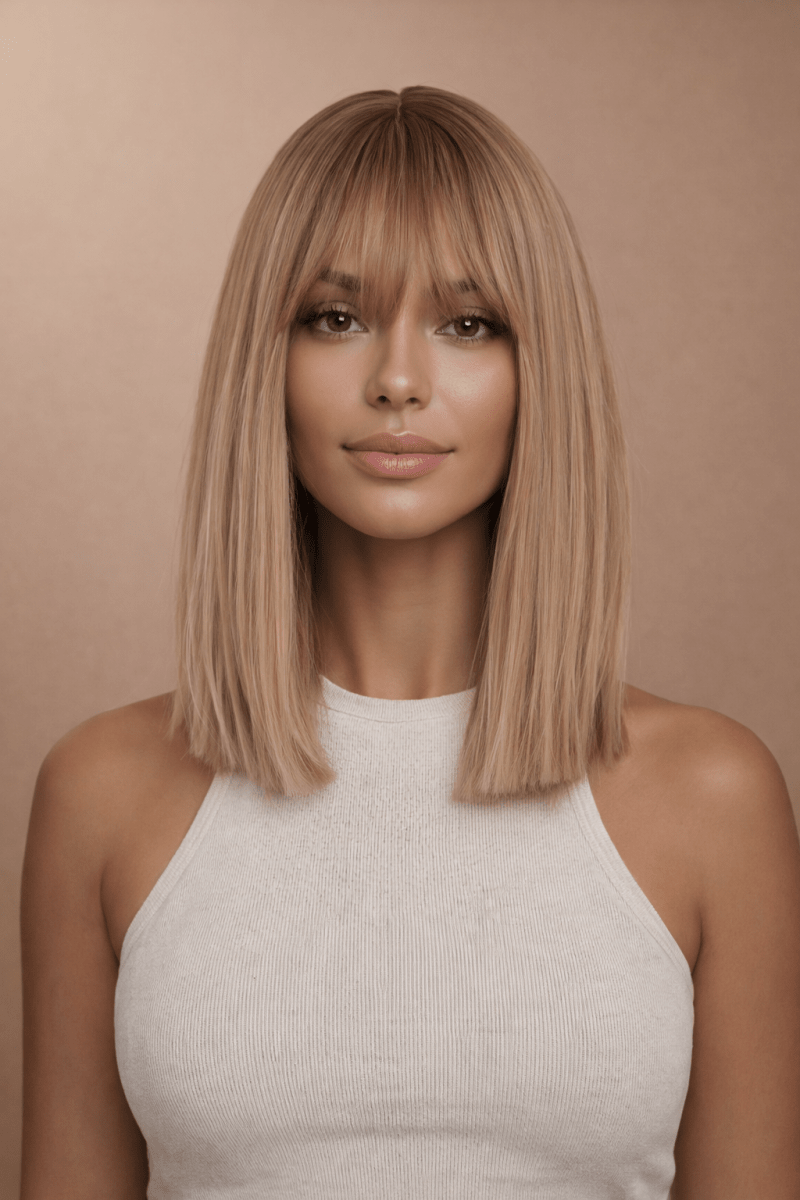 LUCIANA - Ombre Blonde - Fringe Wig | Blonde, 14 Inch, Fringe, Synthetic Hair | Milk & Honey Wigs