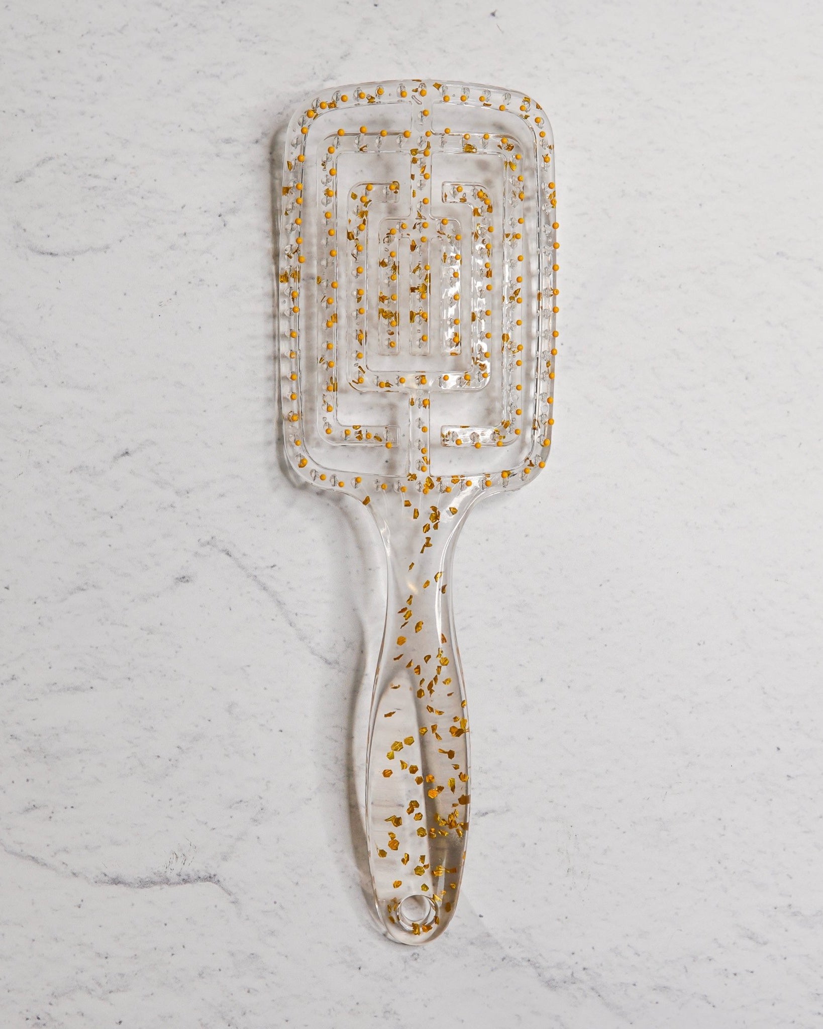 LUXE RECTANGLE DETANGLE BRUSH - Gold Glitter - Milk & Honey Wigs