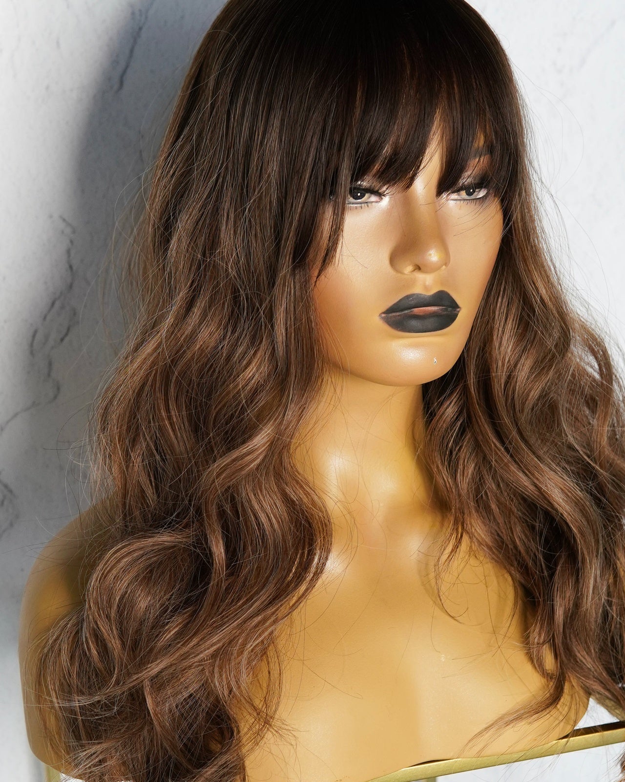 MELINDA Ombre Brown Fringe Wig - Milk & Honey Wigs
