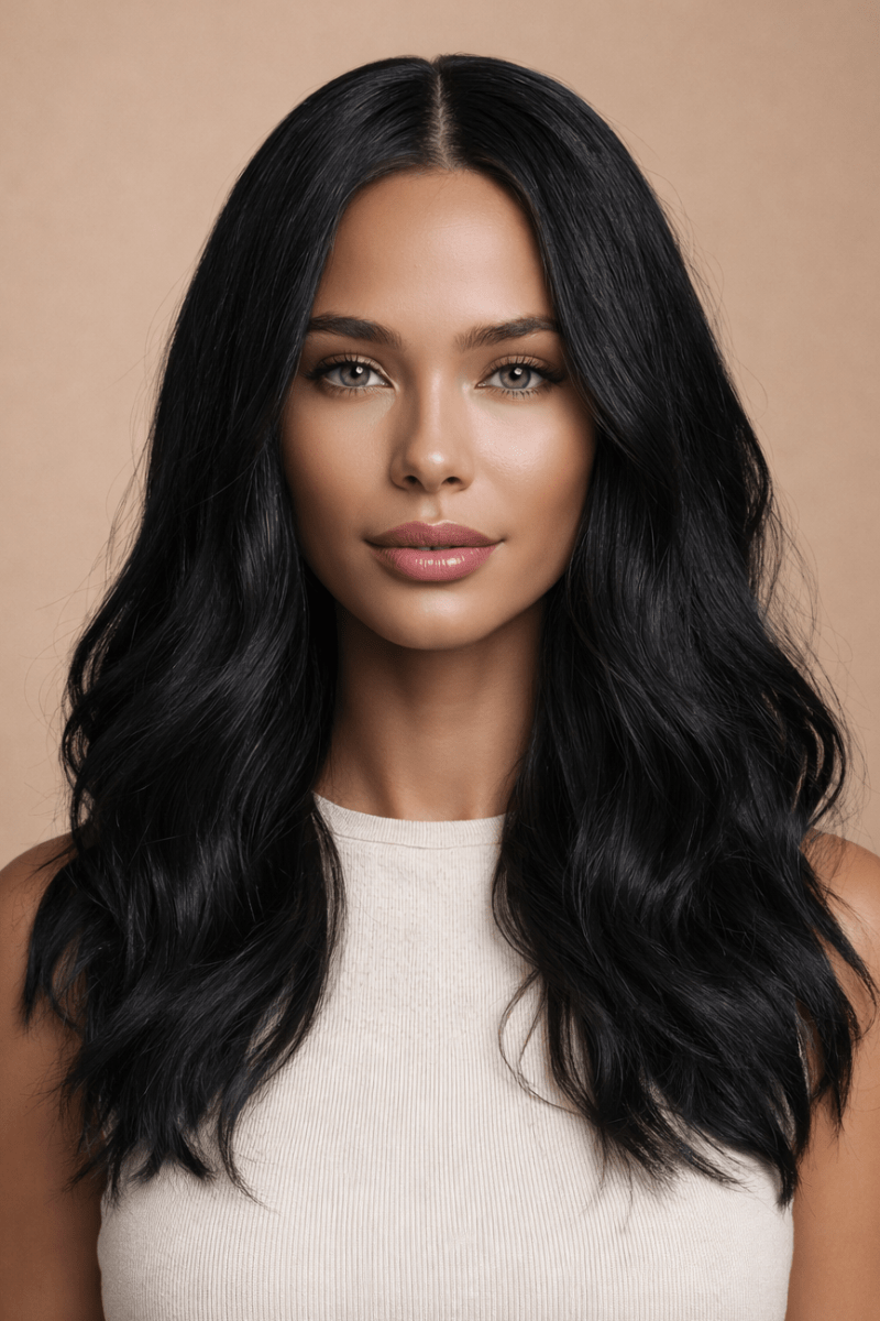 MELISSA - Natural Black - Lace Front Wig - Milk & Honey Wigs