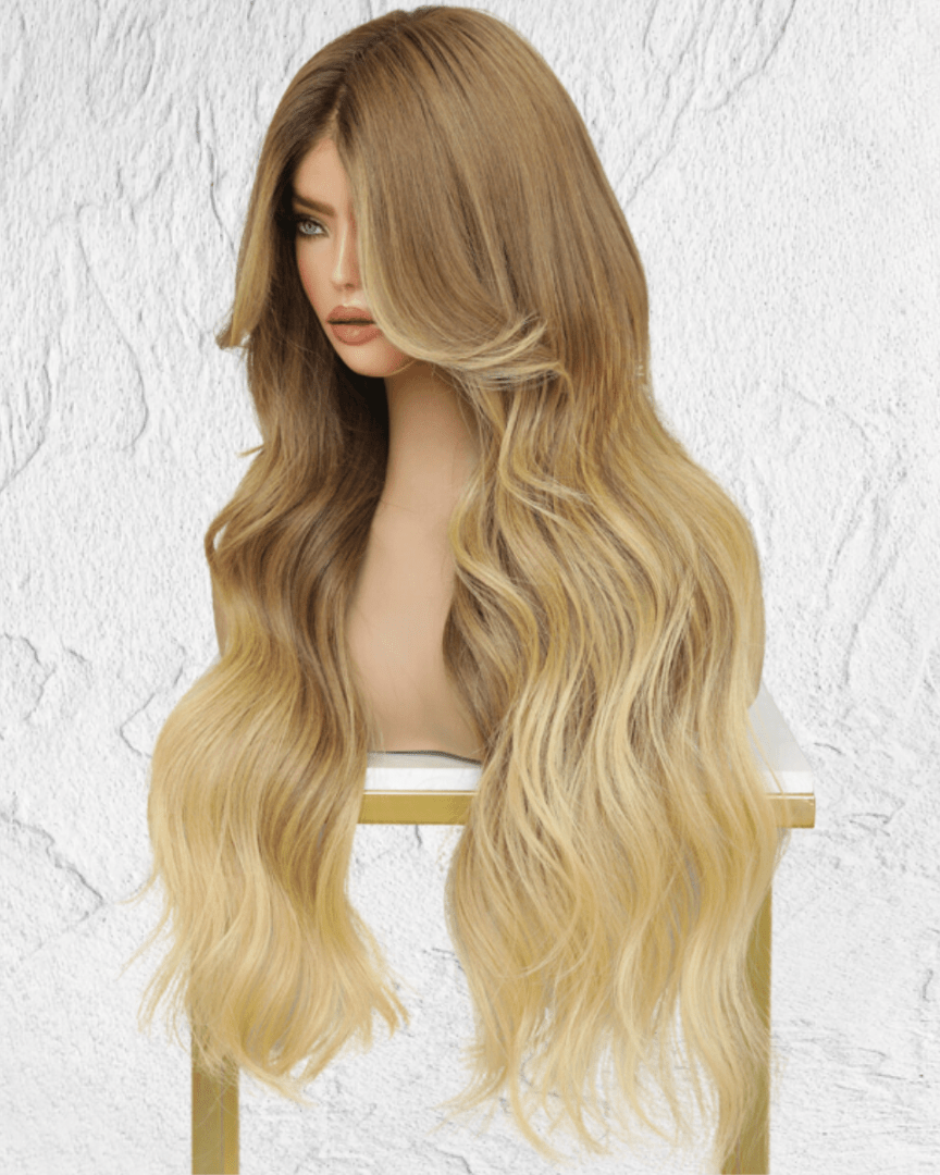Mixed Blonde Ombre Human Hair Lace Front Wig - Milk & Honey Wigs