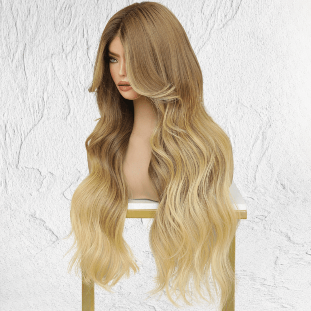 BRITNEY - Mixed Blonde Ombre - Human Hair Wig | Blonde, 24 Inch, 13x6 Lace Front, Human Hair | Milk & Honey Wigs