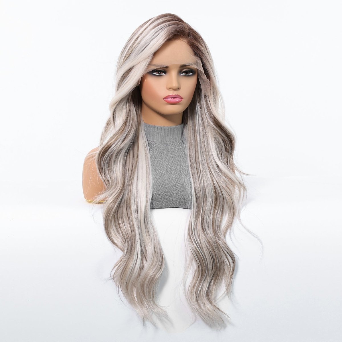 Mixed Platinum Wavy 13x6 Lace Front Wig - MARKETPLACE - Milk & Honey Wigs