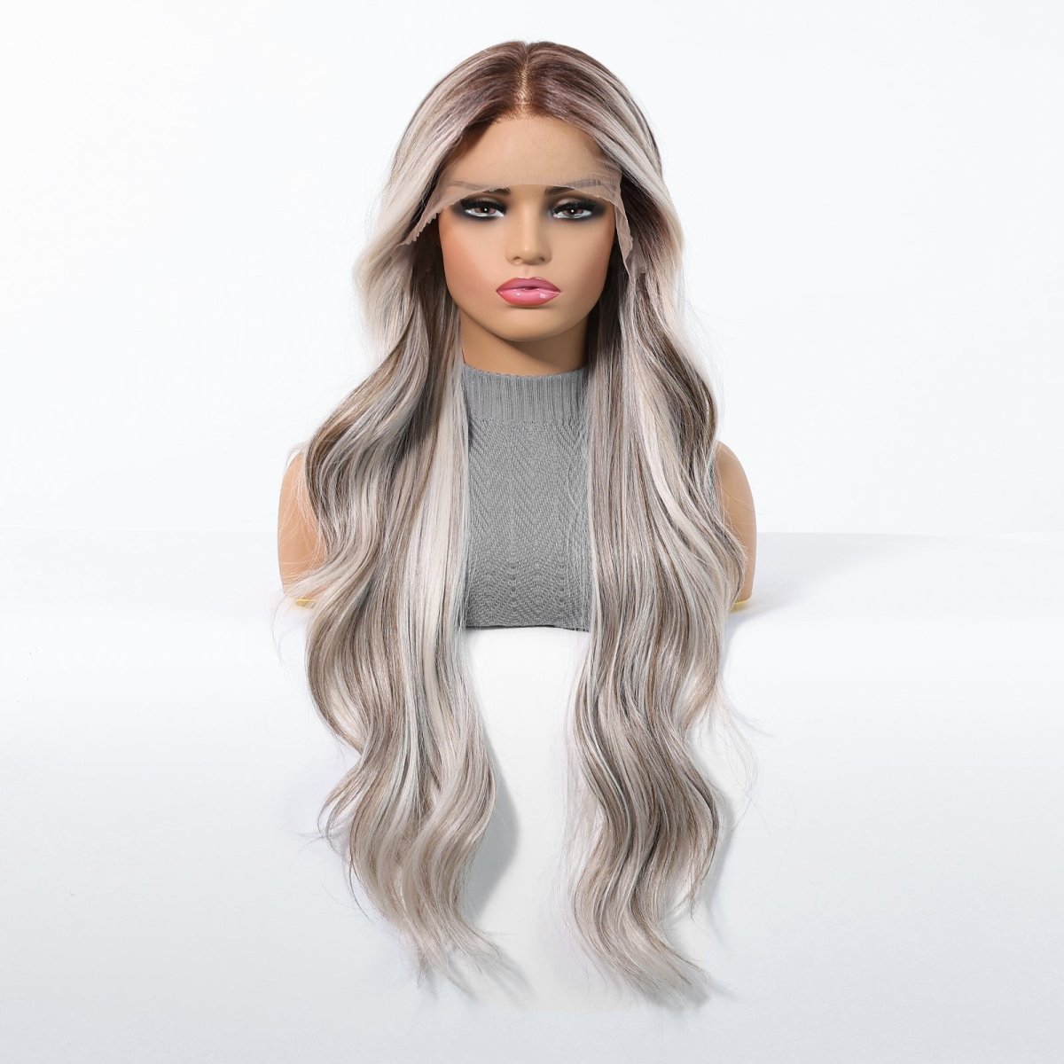 Mixed Platinum Wavy 13x6 Lace Front Wig - MARKETPLACE - Milk & Honey Wigs