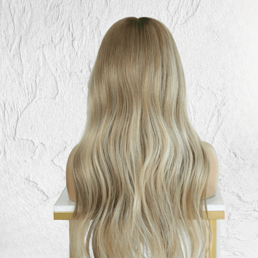 Mixed Root Blonde Human Hair Lace Front Wig - Milk & Honey Wigs