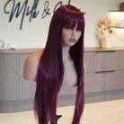 MONTANA Burgundy Fringe Wig - Milk & Honey Wigs