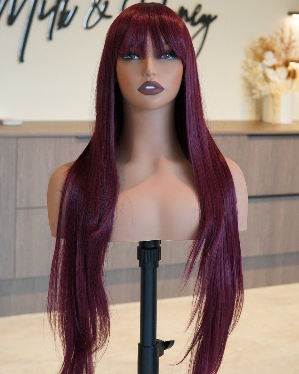 MONTANA Burgundy Fringe Wig - Milk & Honey Wigs