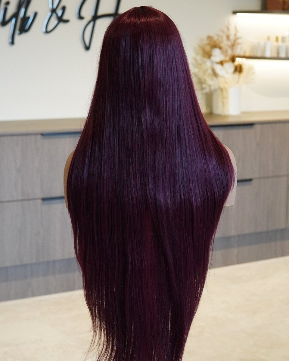 MONTANA Burgundy Fringe Wig - Milk & Honey Wigs