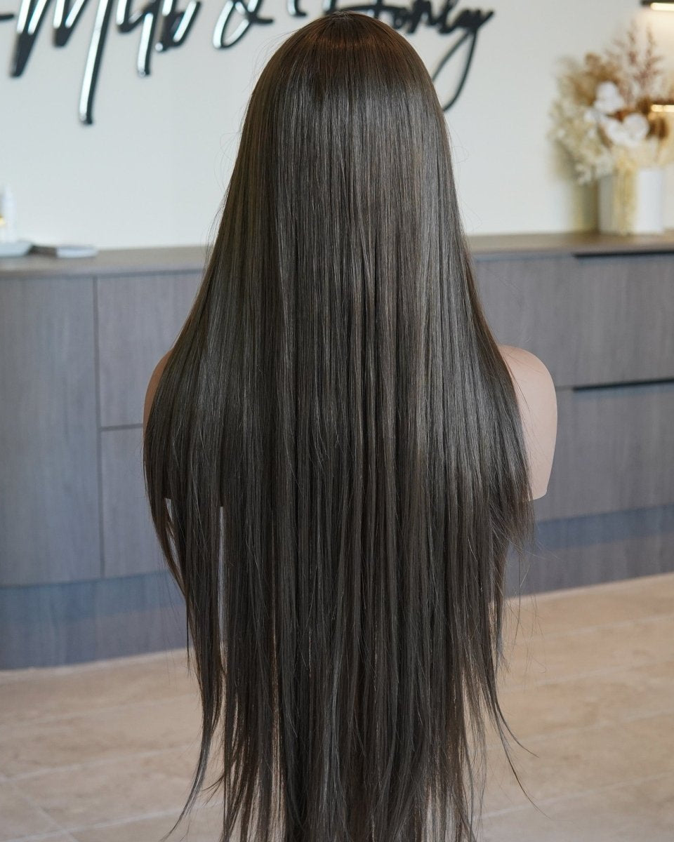 MONTANA Medium Brown Fringe Wig - Milk & Honey Wigs