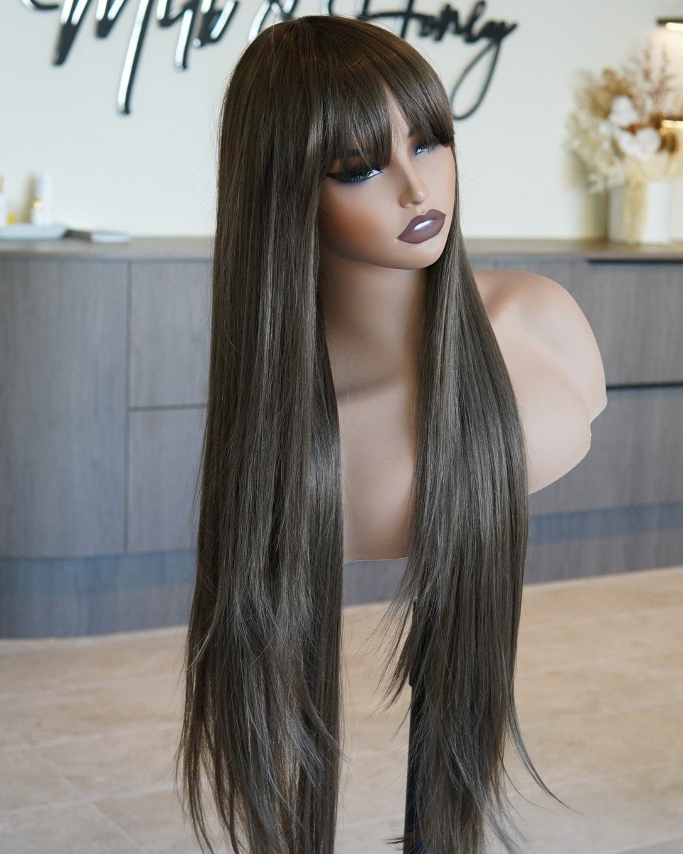 MONTANA Medium Brown Fringe Wig - Milk & Honey Wigs