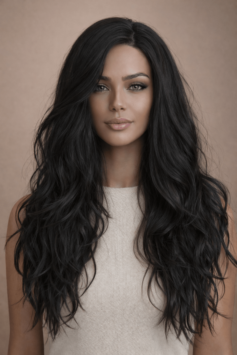 MONTE - Natural Black - Lace Front Wig - Milk & Honey Wigs