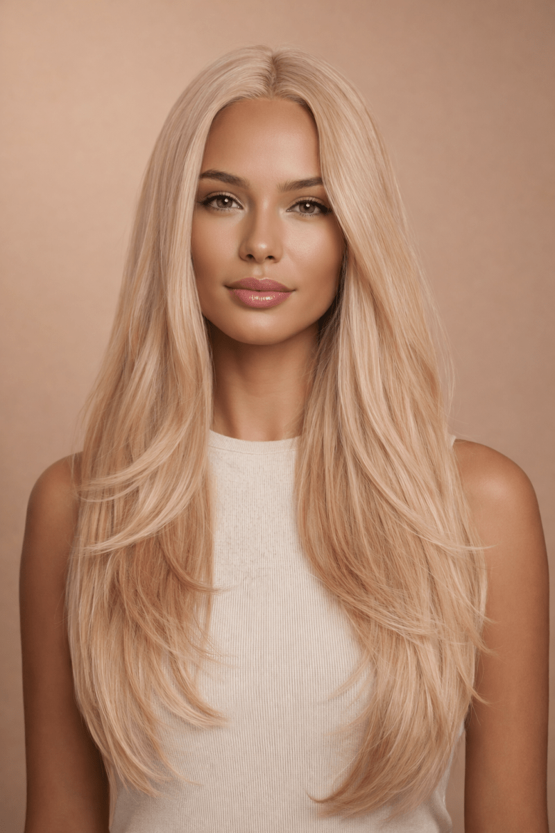 NATALIA - Beach Blonde - Lace Front Wig | Blonde, 24 Inch, T-Part Lace Front, Synthetic Hair | Milk & Honey Wigs