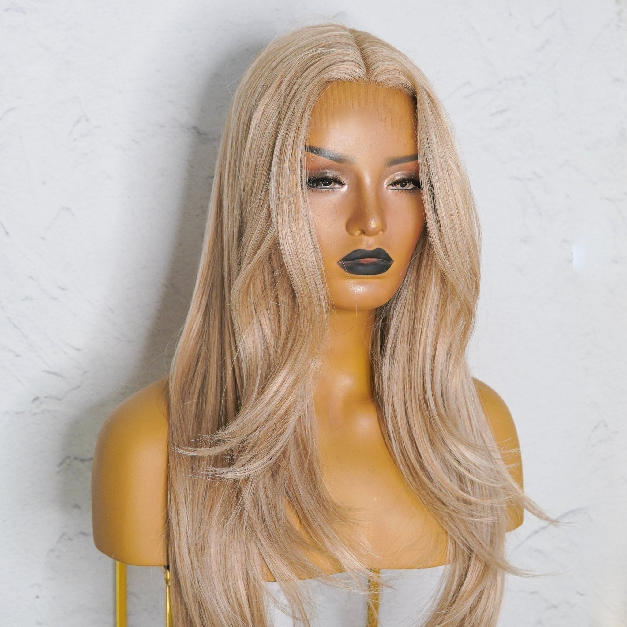 NATALIA - Beach Blonde - Lace Front Wig | Blonde, 24 Inch, T-Part Lace Front, Synthetic Hair | Milk & Honey Wigs