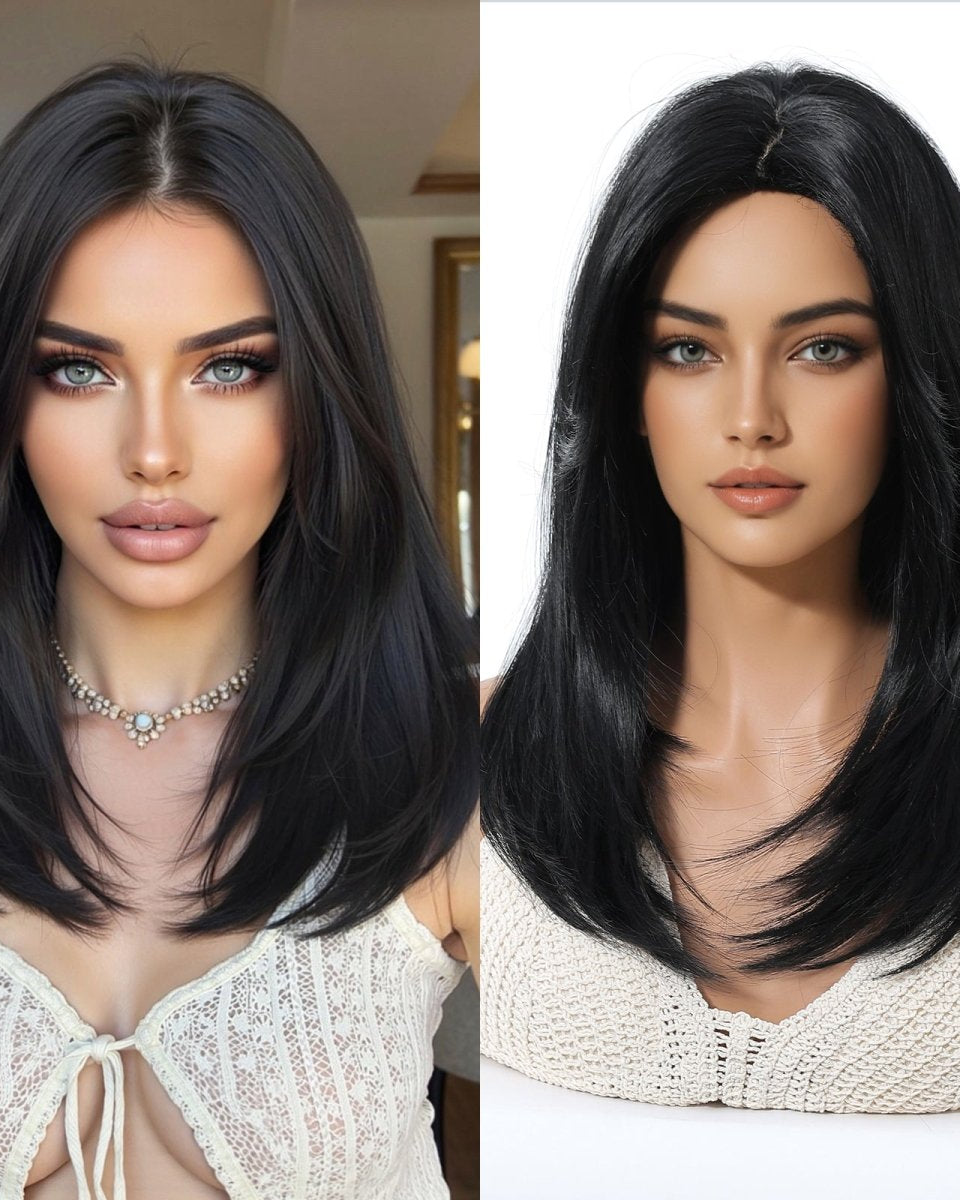 Natural Black Wig with Layers - MARKETPLACE - Milk & Honey Wigs