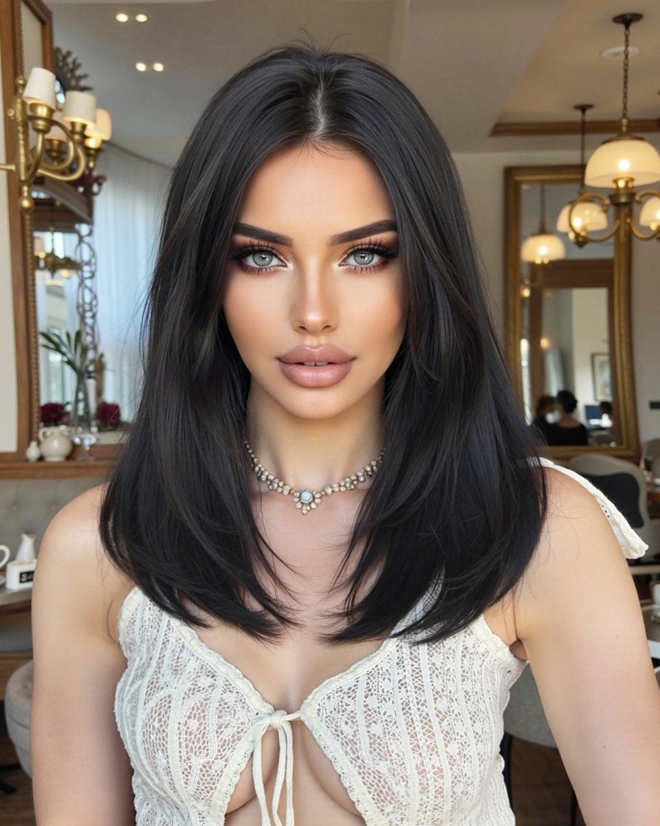 Natural Black Wig with Layers - MARKETPLACE - Milk & Honey Wigs