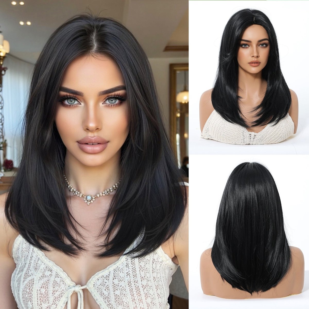 Natural Black Wig with Layers - MARKETPLACE - Milk & Honey Wigs