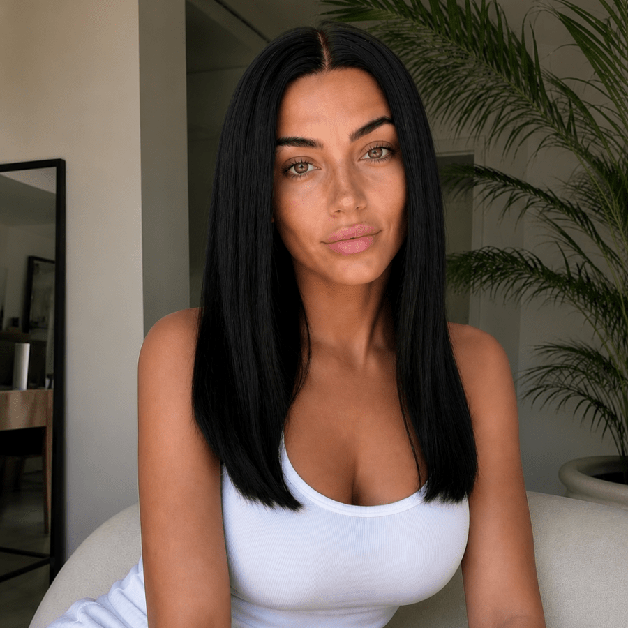 NICOLE natural black human hair lace front wig | Milk & Honey Wigs